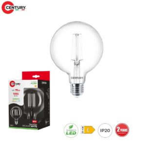 Lampada GloboLED a Filamento Bianco E27 9w Luce Natura 1055 Lumen G95 Incanto White